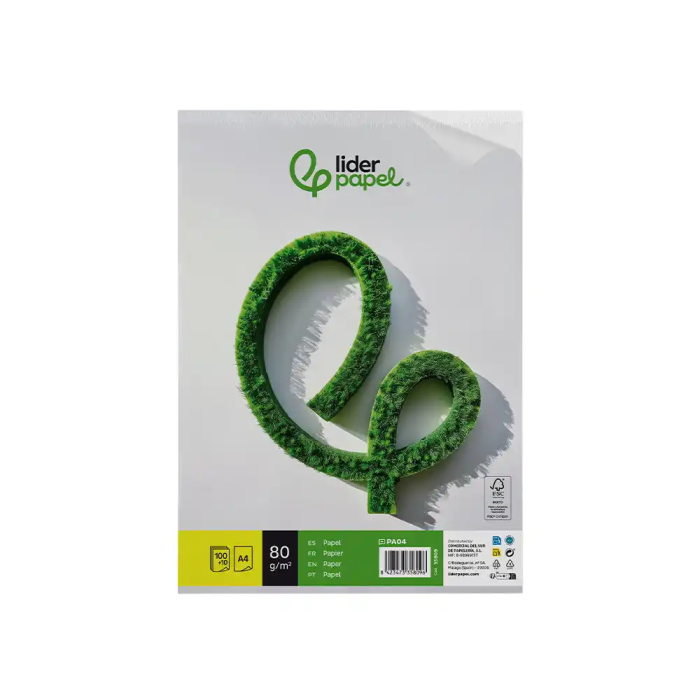 Liderpapel Papel A4 80g/m2 Liso para Escritura, Paquete de 100 Hojas + 10 Gratis 1