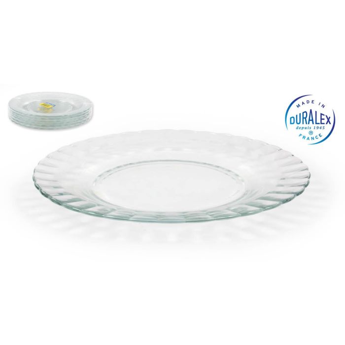 Duralex Plato Llano Transparente Colección Paris de 23 cm (48 Unidades)