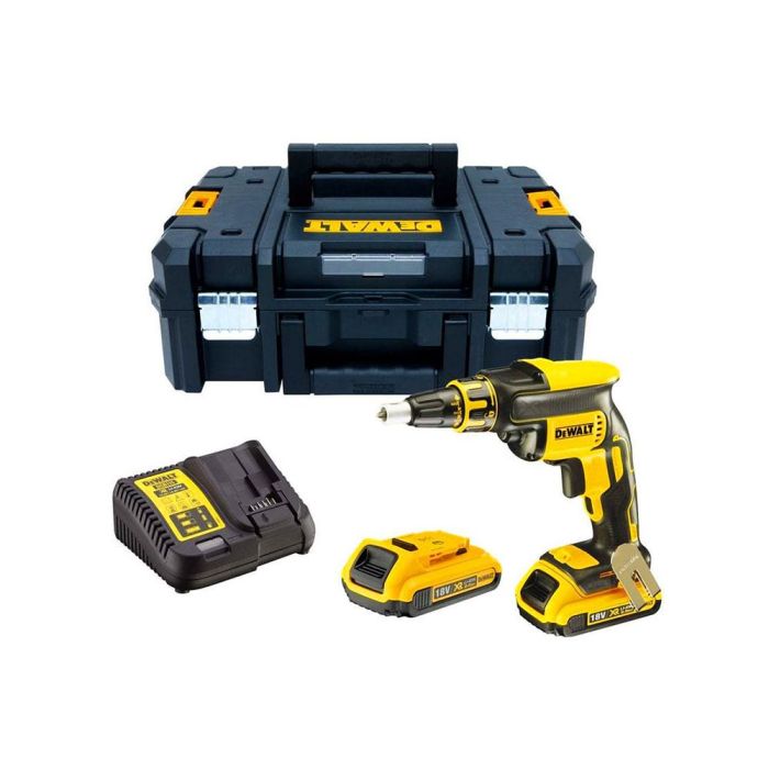 Dewalt DT7520 Atornillador para panel de yeso sin escobillas 18V, 2 baterías Li-ion 2.0Ah, maletín TSTAK II 0 Dewalt DT7520 Atornillador para panel de yeso sin escobillas 18V, 2 baterías Li-ion 2.0Ah, maletín TSTAK II 0