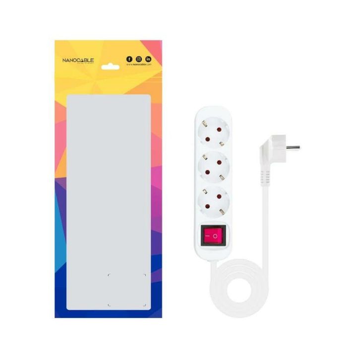 Regleta NANOCABLE 10.38.0003 3680 W 250 V 1,4 m 1 Regleta NANOCABLE 10.38.0003 3680 W 250 V 1,4 m 1