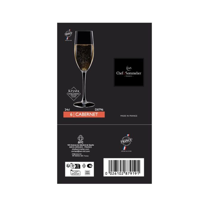 Caja 6 Copas Flauta Krysta Cabernet Chef & Sommelier 24 cL 5