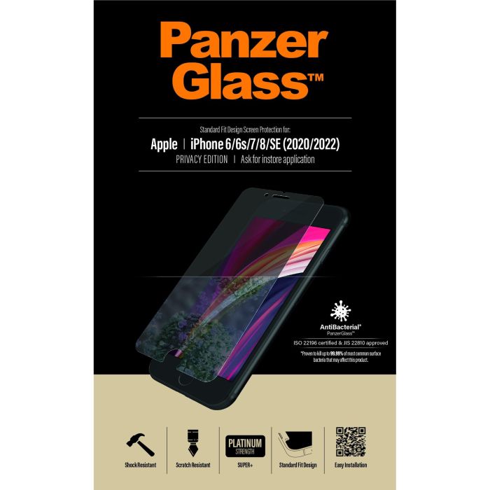 PanzerGlass Protector de Pantalla Privacidad para iPhone 6/7/8/SE 2020/22. Antirayaduras, Antigolpes y Antibacteriano 8 PanzerGlass Protector de Pantalla Privacidad para iPhone 6/7/8/SE 2020/22. Antirayaduras, Antigolpes y Antibacteriano 8