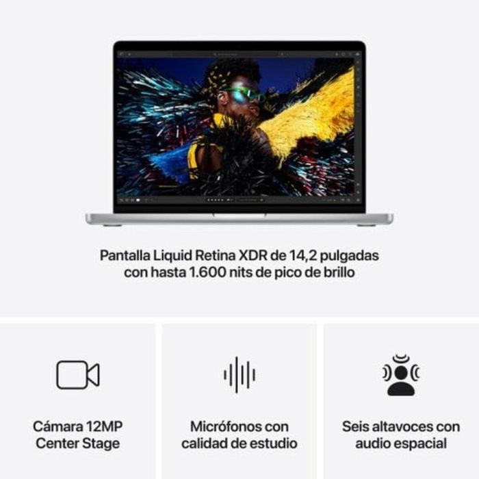 Laptop Apple MX2E3Y/A 14,2" M2 24 GB RAM 512 GB SSD Qwerty Español 3