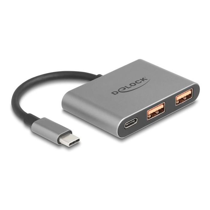 DeLOCK Hub USB 3 puertos 10 Gbps: 1x USB-C y 2x USB-A