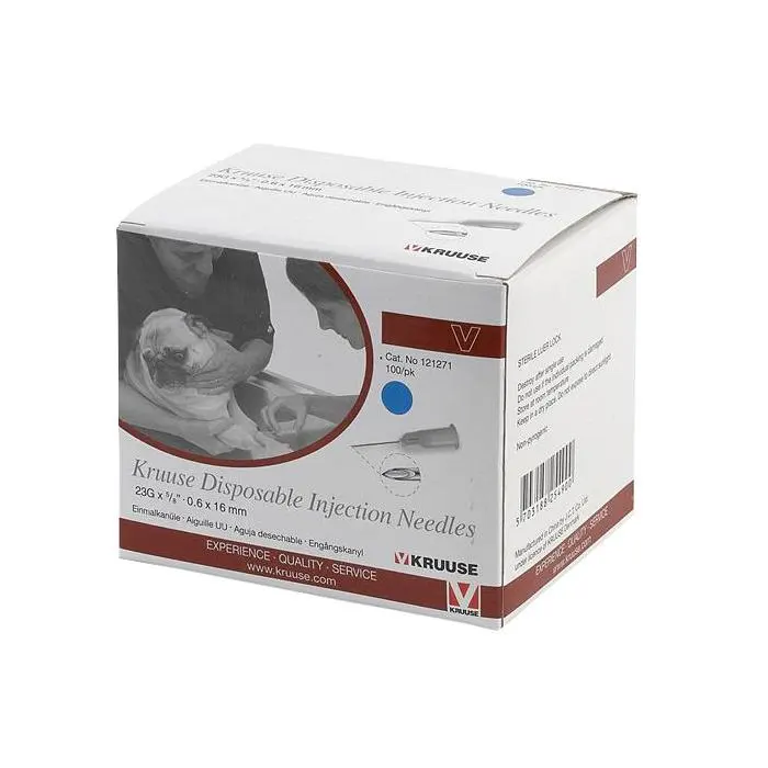 Kruuse Aguja Desechable 0.6x16 mm 23 gr Azul 100Ud