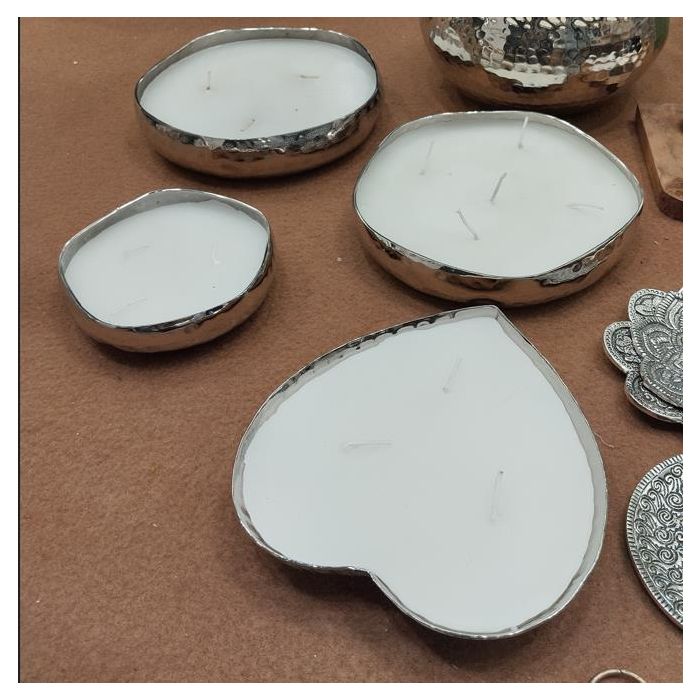 Vela Moderno DKD Home Decor Dorado Plateado 18 x 3.5 x 18 cm (2 Unidades) 1 Vela Moderno DKD Home Decor Dorado Plateado 18 x 3.5 x 18 cm (2 Unidades) 1