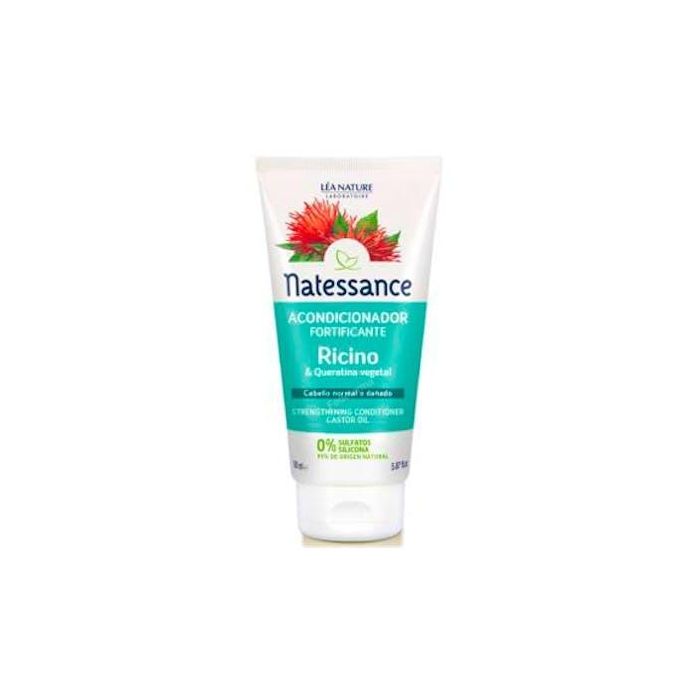 NATESSANCE Acondicionador Ricino Fortificante para Cabello Suave y Brillante, Fácil de Desenredar 150ml