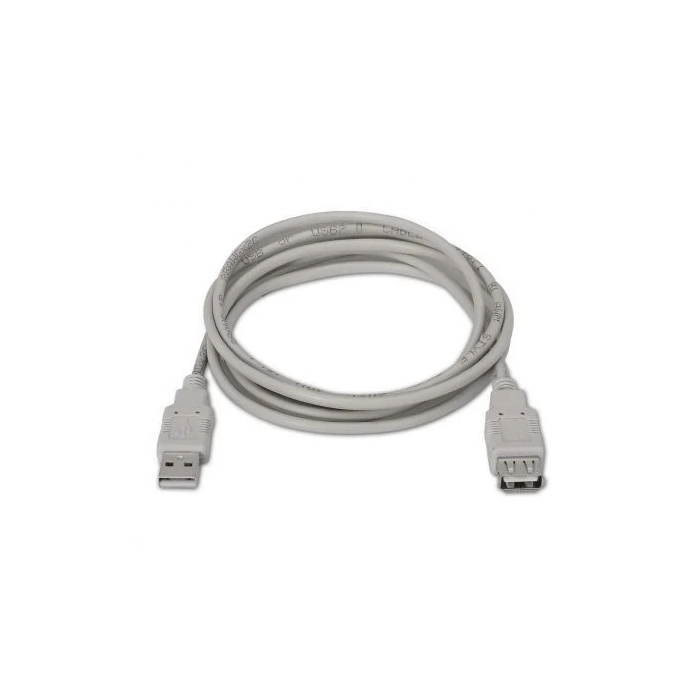 AISENS - CABLE USB 2.0, TIPO A/M-A/H, BEIGE, 3.0M