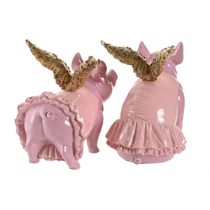 DKD Home Decor Figura Decorativa Moderna para el Hogar de Cerdo Rosa de Resina, 11 x 17 x 19 cm (Pack de 2) 2 DKD Home Decor Figura Decorativa Moderna para el Hogar de Cerdo Rosa de Resina, 11 x 17 x 19 cm (Pack de 2) 2