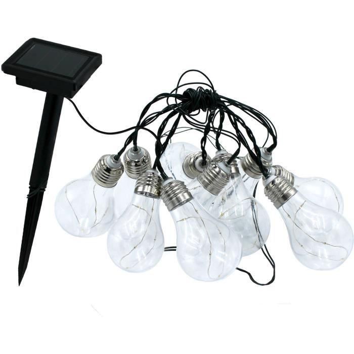 Guirnalda de luz solar - LUMISKY - FANTASY STAR SOLAR - 3,75 m - 10 micro bombillas de cobre - LED blanco cálido Guirnalda de luz solar - LUMISKY - FANTASY STAR SOLAR - 3,75 m - 10 micro bombillas de cobre - LED blanco cálido