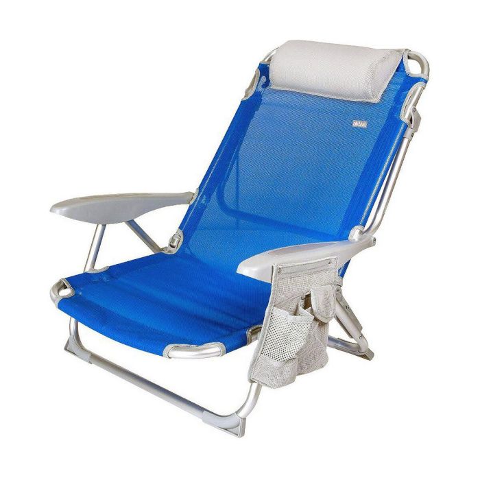Silla playa plegabel aluminio 4 posiciones gomera 51x45x76 cm con cojin y bolso. 3