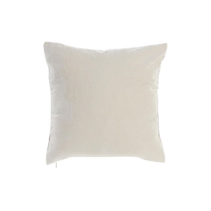 DKD Home Decor Cojin Decoración Hogar Oriental con Flores de Polyester Beige Gris, 45x45 cm, Lavable, Con Cremallera, Pack de 2 Unidades 2