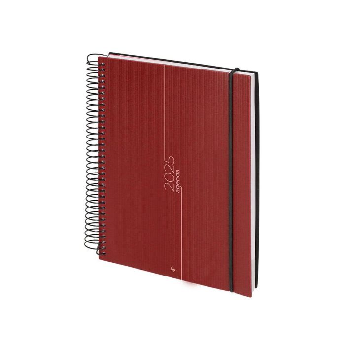 Agenda Espiral Liderpapel Olbia A4 2025 Dia Pagina Rojo Papel 60 gr 3