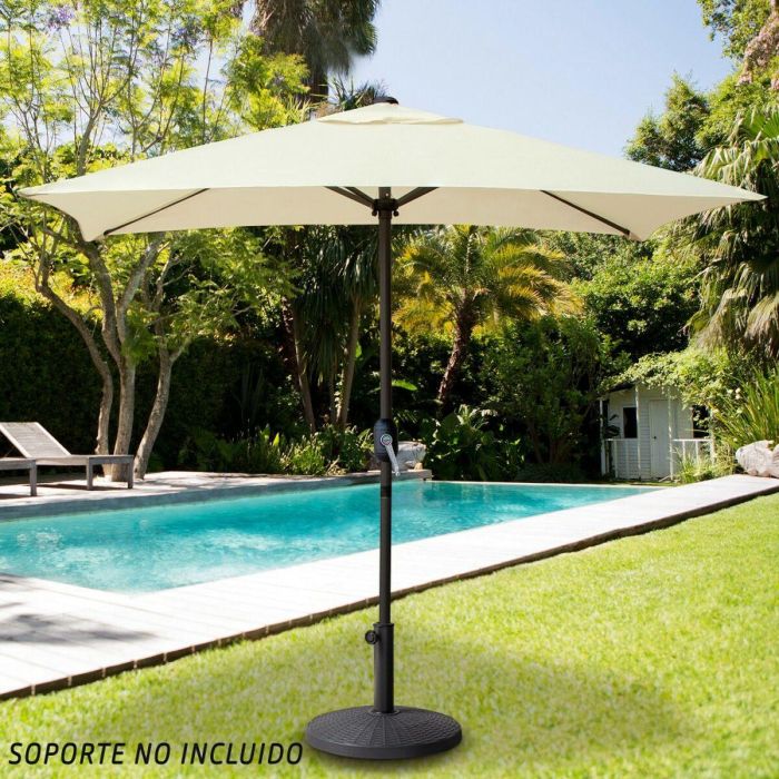 Parasol terraza 200x120 cm con mastil de aluminio 3.8 cm color crema 1 Parasol terraza 200x120 cm con mastil de aluminio 3.8 cm color crema 1