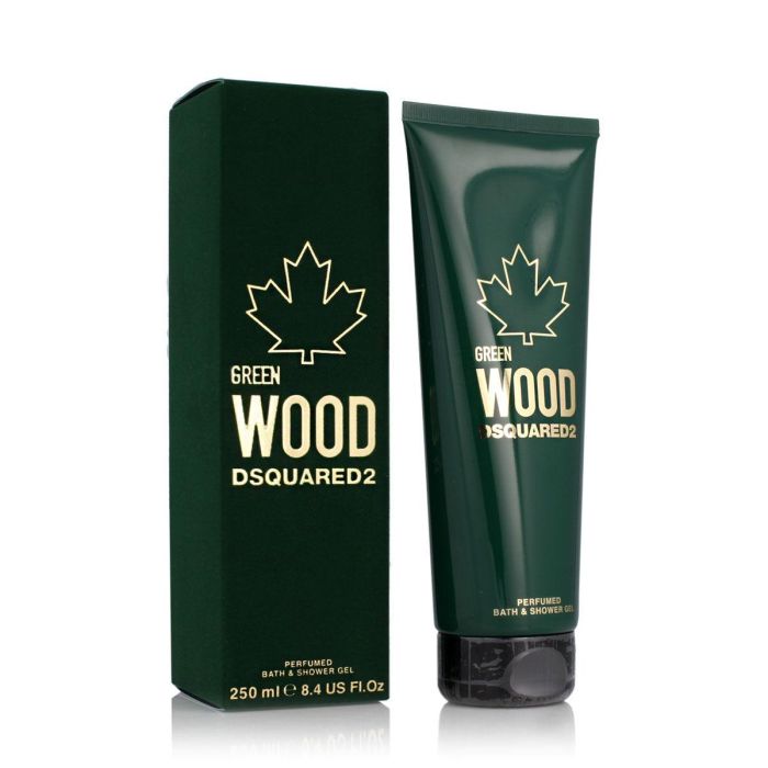 Dsquared2 Green Wood Gel de Ducha para Hombre 250 mL | Calma la piel post-afeitado y perfuma con fragancia Green Wood