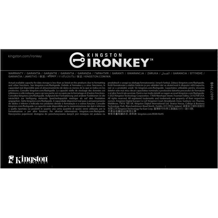 Kingston IronKey D500S USB-Stick 16GB FIPS 140-3 Lvl 3 AES-256 USB 3.2 Gen 1 (3.1 Gen 1) 260 MB/s Lectura 8
