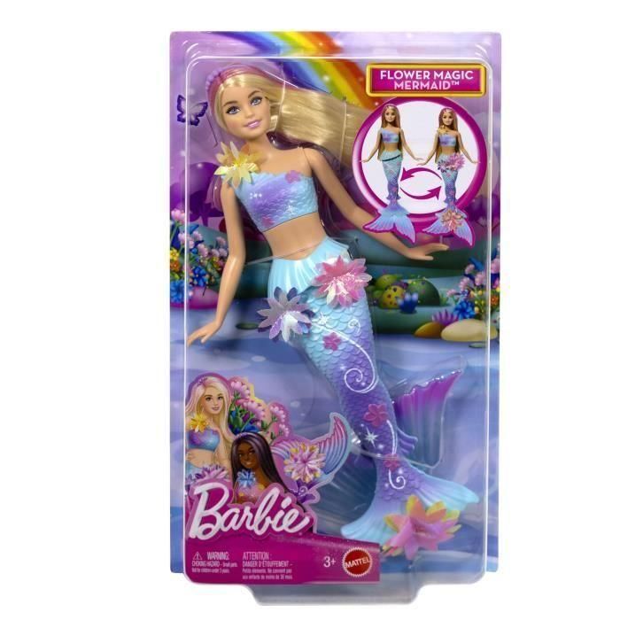 Barbie Muñeca Sirena Florece Rubia, Juguete para Niñas de 3 Años en Adelante 1 Barbie Muñeca Sirena Florece Rubia, Juguete para Niñas de 3 Años en Adelante 1