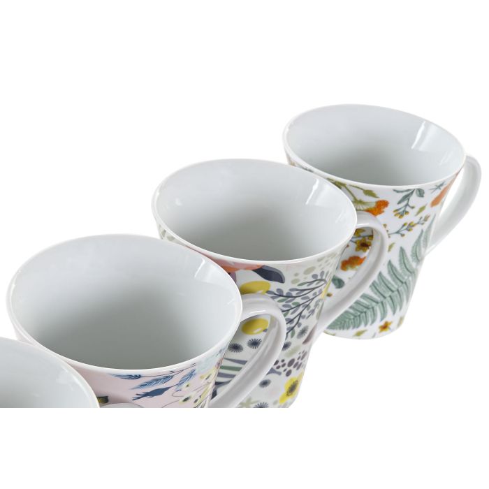 DKD Home Decor Mug Shabby Porcelana Multicolor 9 x 10 x 12 cm 360ml 12 Unidades Apto Microondas y Lavavajillas 2