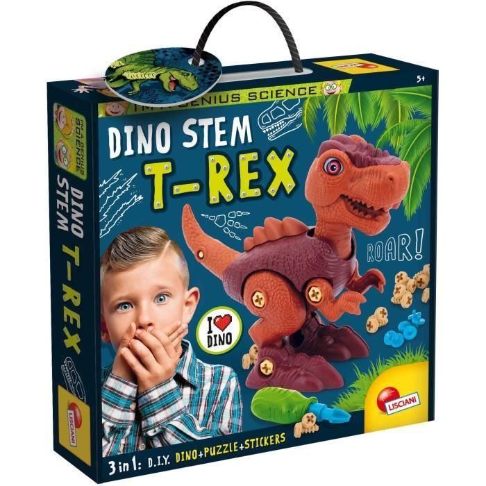 Lisciani Giochi LIS1695897584635 Kit Construcción STEM Dinosaurios, Colección Archéo-Ludic, Rompecabezas Realista, Juego Educativo