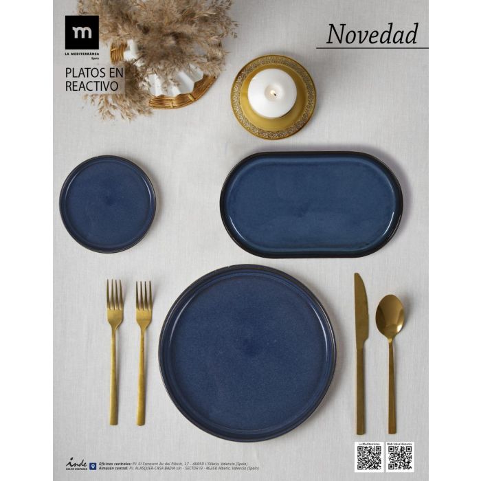 Bandeja Redonda Chester Blue 24 cm - Inde (8 Unidades) 1 Bandeja Redonda Chester Blue 24 cm - Inde (8 Unidades) 1