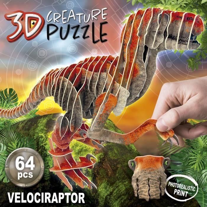 EDUCA - Velociraptor - Criatura 3D Puzzle 1 EDUCA - Velociraptor - Criatura 3D Puzzle 1