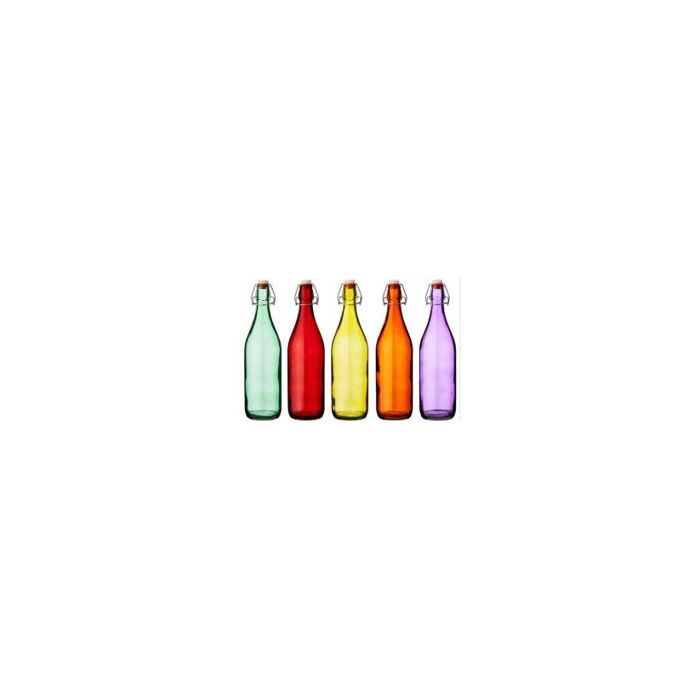 Botella de vidrio pintada 6 colores 1L - La Mediterran por Inde (12 Unidades) Botella de vidrio pintada 6 colores 1L - La Mediterran por Inde (12 Unidades)