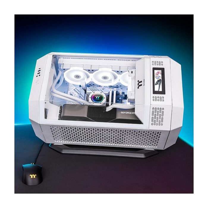 Thermaltake The Tower 300 Micro Torre PC Blanco, micro ATX, Mini-ITX, SPCC, Vidrio templado, hasta 21 cm de altura de CPU, 40 cm de GPU 5