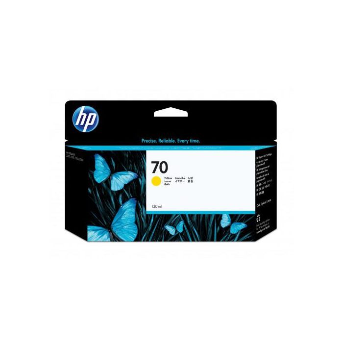 HP Cartucho de tinta DesignJet 70 amarillo 130 ml para HP DesignJet Z2100, Z3100, Z3200, Z5200 Photo Printer Series