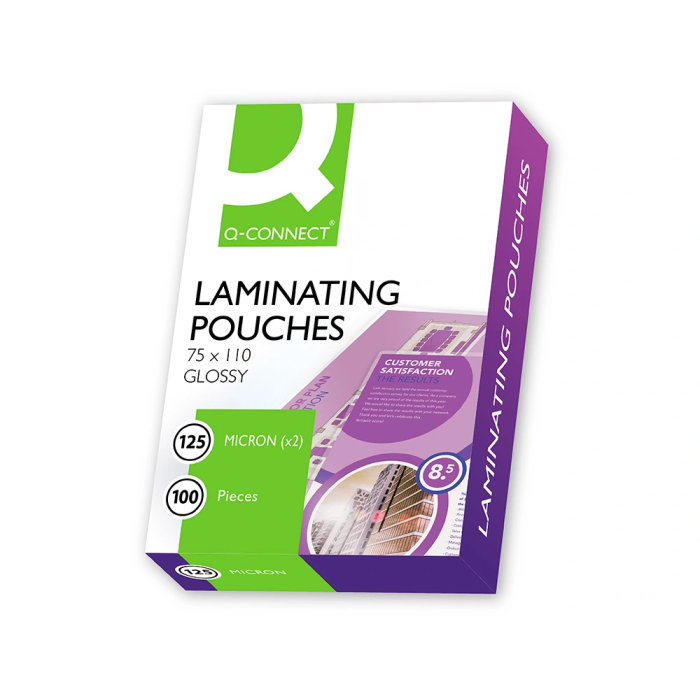 Q-connect Bolsa Plastificar 110 x 75 mm 125 mc Carnet Identidad Caja 100 Unidades 1
