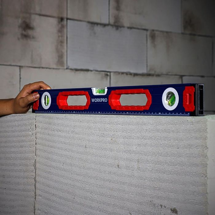 Workpro Nivel de Burbuja Magnético 60 cm Precisión 1 mm/m Base Aleación Aluminio 5