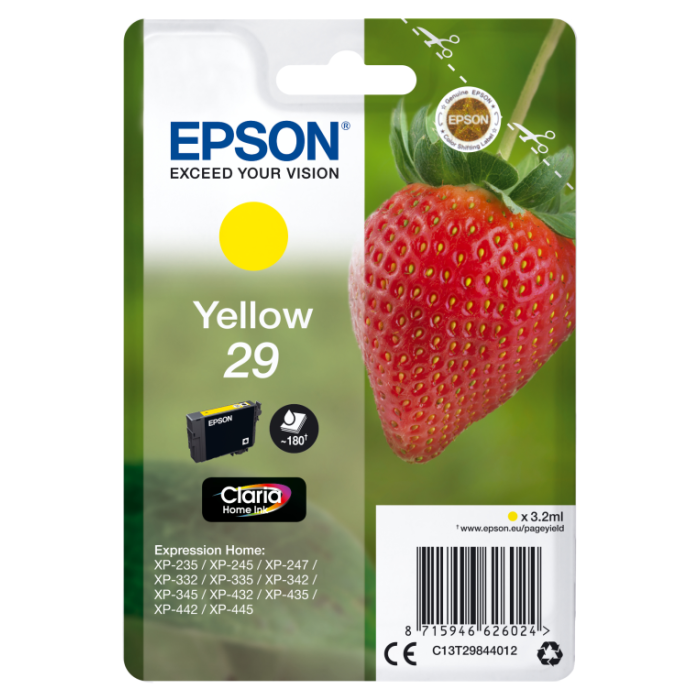 EPSON Expression Home XP-235 Cartucho Amarillo nº29 EPSON Expression Home XP-235 Cartucho Amarillo nº29