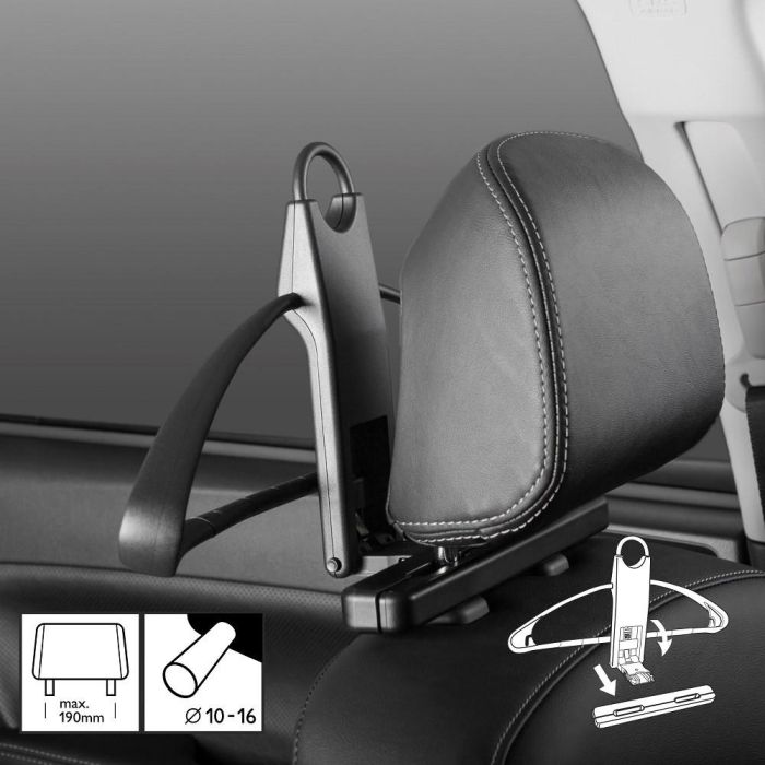 Rati V01350 Percha para Ropa y Trajes con Soporte para Coche, Producto Europeo de Calidad OEM, Fácil de Instalar 4