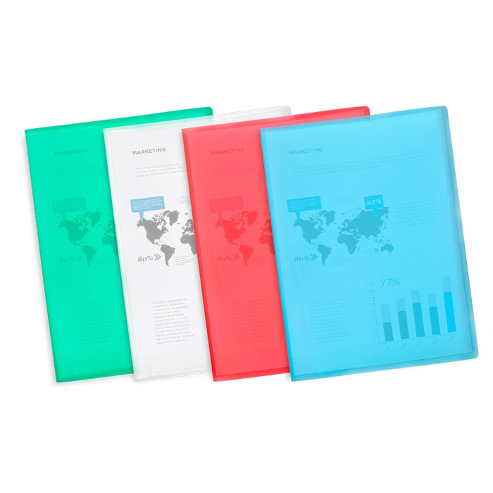 Liderpapel Carpeta Escaparate 30 Fundas DIN A4 Polipropileno Verde Translúcido 8