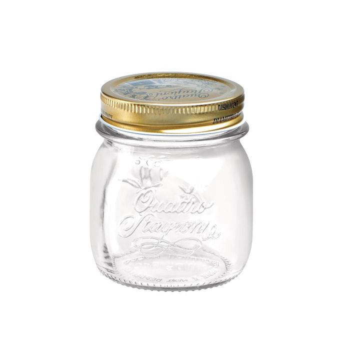 Bormioli Rocco Tarro de Vidrio de Conserva Quattro 250 ml - Pack 12 Unidades, Apto Lavavajillas, Microondas (sin tapa), Libre BPA