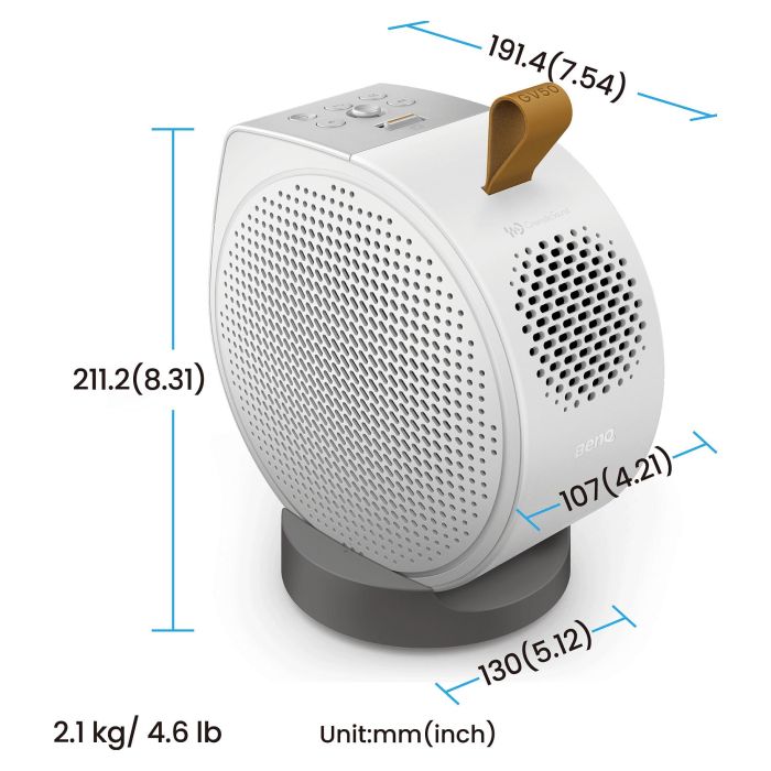 BenQ GV50 9H.JSR77.59E Videoproyector, Proyector de alcance estándar, 500 lúmenes ANSI, DLP, 1080p (1920x1080), Blanco