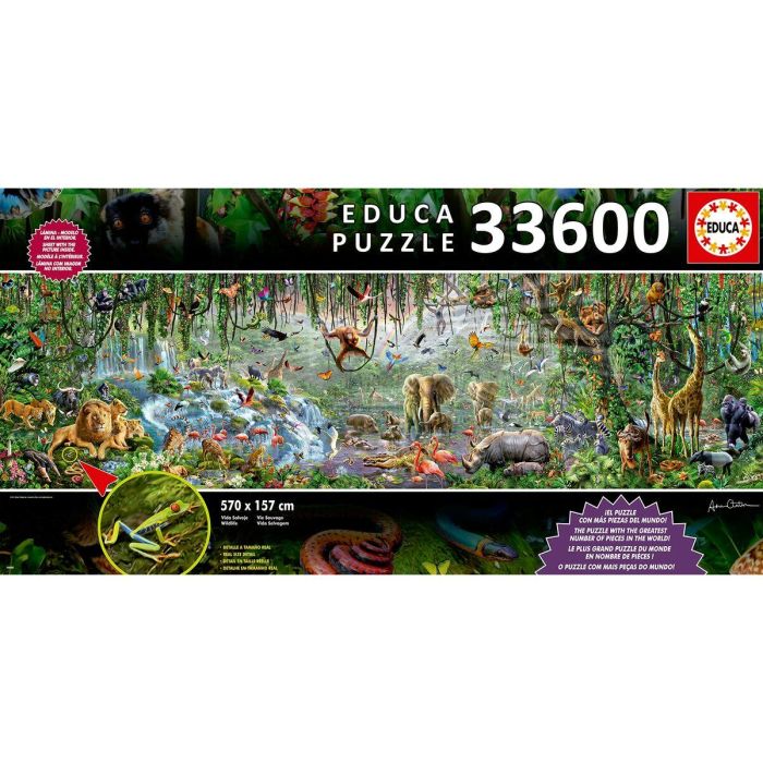 Puzzle Educa 16066.0 The Wild Life (FR) 33600 Piezas 570 x 157 cm 2