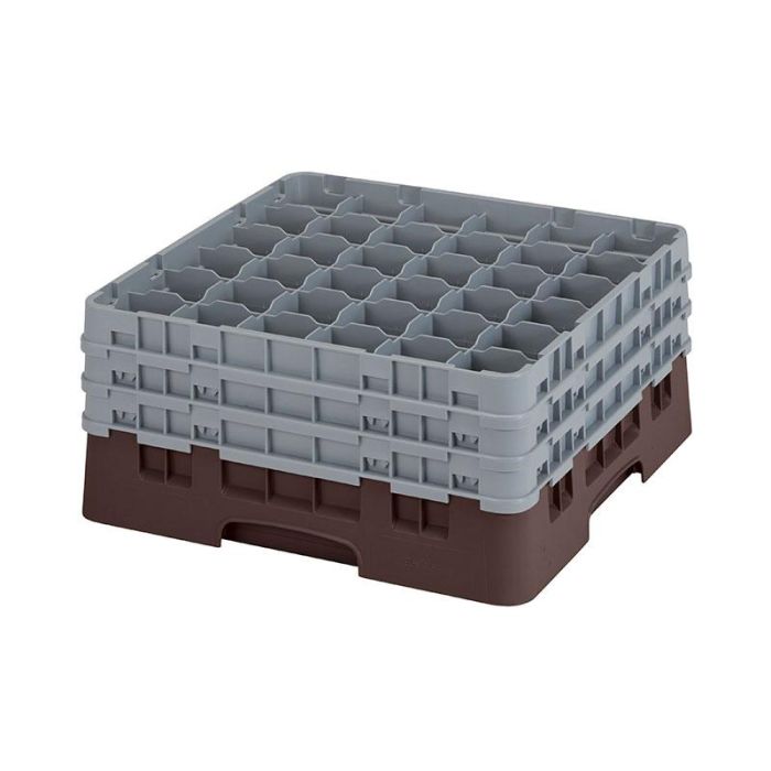 CAMBRO - 36S738-163 - Cesta de lavado 36 comp. 3 alturas - 7,2 cm Ø máx. - alt. máx. 20 cm - 50 x 50 x 22,5 cm - Rojo
