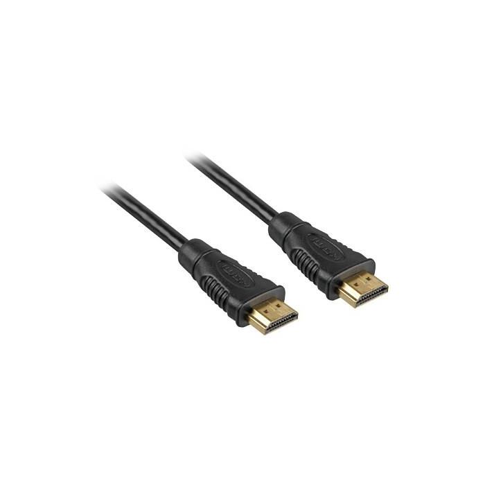 Sharkoon 4044951015146 Cable HDMI a HDMI de 2m, Conectores Tipo A Estándar, Macho/Macho, Contactos Dorados, Negro