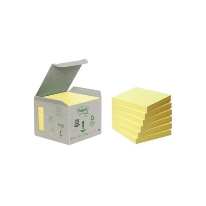 Post-It Bloc Notas Adhesivas Recicladas 100H 76x76 Canary Yellow Paquete 6 Ud Post-It Bloc Notas Adhesivas Recicladas 100H 76x76 Canary Yellow Paquete 6 Ud