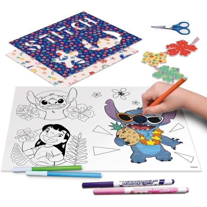 Lisciani Giochi LIS1737444065609 Kit de Dibujo Stitch - Mesa de Luz con Modelos y Marcadores 5