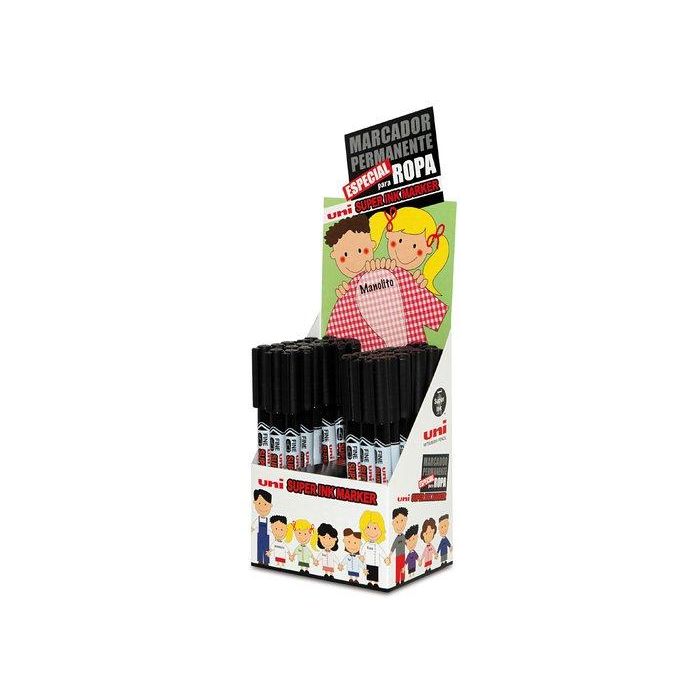 Marcador Textil Uni-Ball Super Ink (Especial Ropa) Expositor De 36