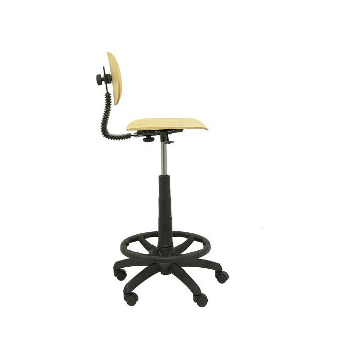 Piqueras y Crespo Taburete de Trabajo Ergonómico T32, Madera Haya, Giratorio, Regulable en Altura, con Reposapiés Cromado 5 Piqueras y Crespo Taburete de Trabajo Ergonómico T32, Madera Haya, Giratorio, Regulable en Altura, con Reposapiés Cromado 5