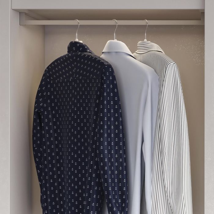 Emuca Lote de 2 barras para armario Luxe de longitud 0.75m con soportes, Aluminio y Plástico, Pintado color gris piedra 3 Emuca Lote de 2 barras para armario Luxe de longitud 0.75m con soportes, Aluminio y Plástico, Pintado color gris piedra 3