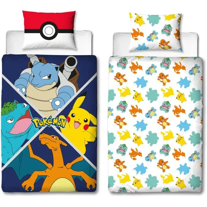 Pokemon AAART15015 Juego de Cama Starter Evolution II Microfibra Funda Nórdica 140 x 200 cm + Funda Almohada 63 x 63 cm 0 Pokemon AAART15015 Juego de Cama Starter Evolution II Microfibra Funda Nórdica 140 x 200 cm + Funda Almohada 63 x 63 cm 0