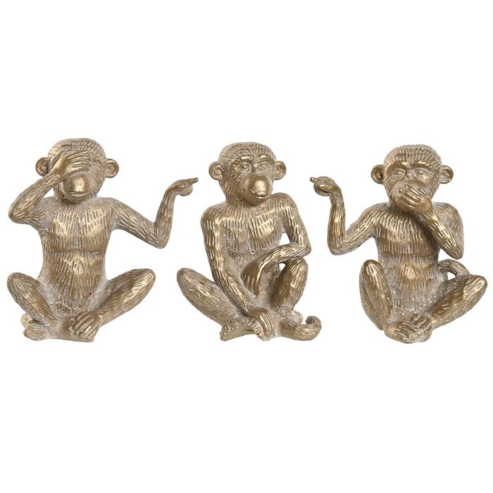 Figura Tropical DKD Home Decor Dorado 10 x 14 x 14 cm (3 Unidades) Figura Tropical DKD Home Decor Dorado 10 x 14 x 14 cm (3 Unidades)
