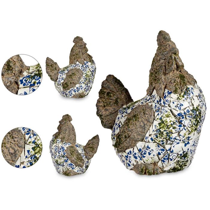 Figura Gallina Mosaico Azul Ibergarden 22.5x39x34 cm Poliresina (2 Unidades) Figura Gallina Mosaico Azul Ibergarden 22.5x39x34 cm Poliresina (2 Unidades)