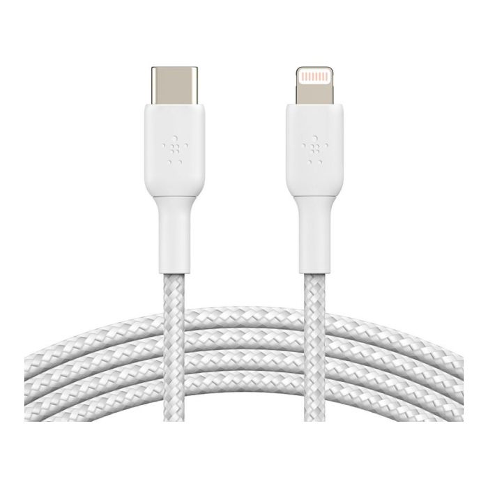 Belkin CAA004BT1MWH Cable USB-C a Lightning Trenzado Boost Charge 1m Blanco 4