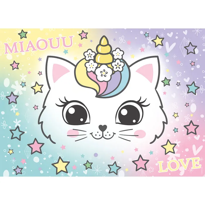 Nathan Puzzle Gatito Arcoíris de 100 Piezas para Niños desde 6 Años - Cartón Grueso y Duradero - 12004295