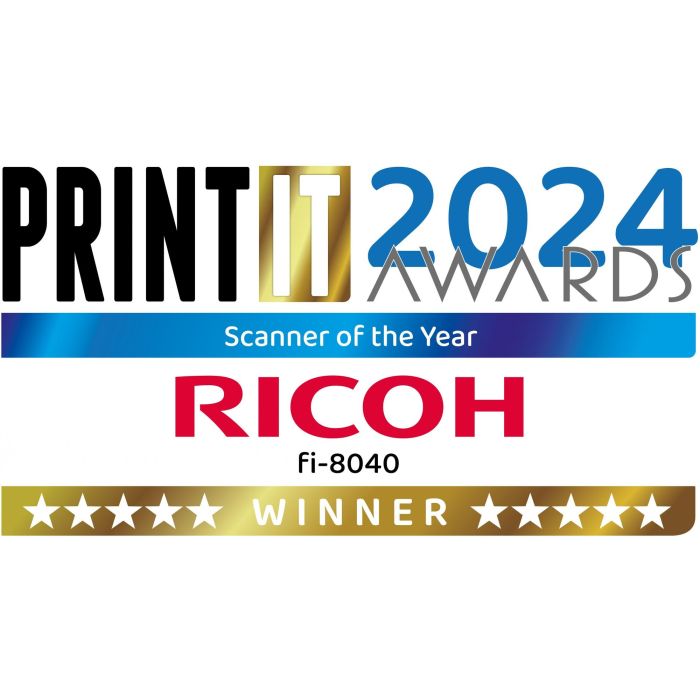 Ricoh fi-8040 Escáner de Documentos ADF Dúplex 40 ppm/80 ipm LAN USB 3.2 con Pantalla Táctil 50 Hojas 25