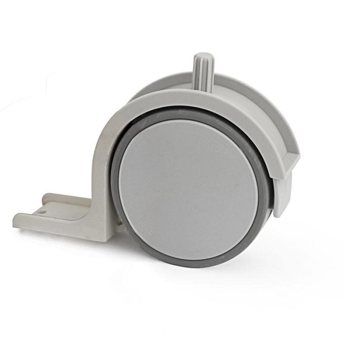 Q&Q Rueda Nido Toscana Sin Freno, Para Embutir, Unidireccional, Gris, Espesor 30mm, Carga 100kg por Rueda, Poliamida